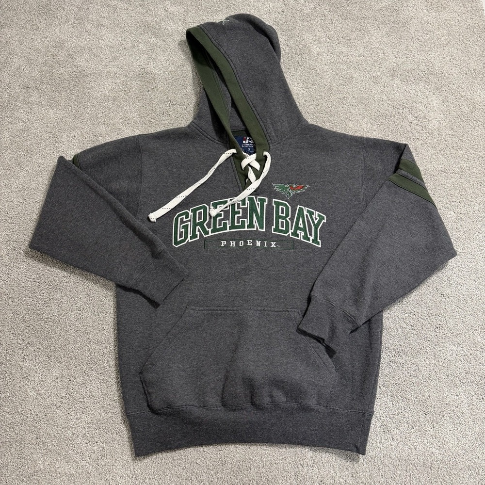 Vintage UWGB Green Bay Phoenix Hoodie Mens S Sweatshirt Pullover Y2K Wisconsin‎